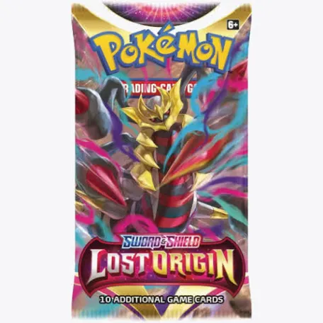 Pokémon Sword & Shield Lost Origin sealed booster pack featuring Giratina artwork