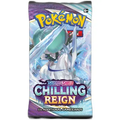 Pokémon Sword & Shield Chilling Reign sealed booster pack featuring Ice Rider Calyrex artwork