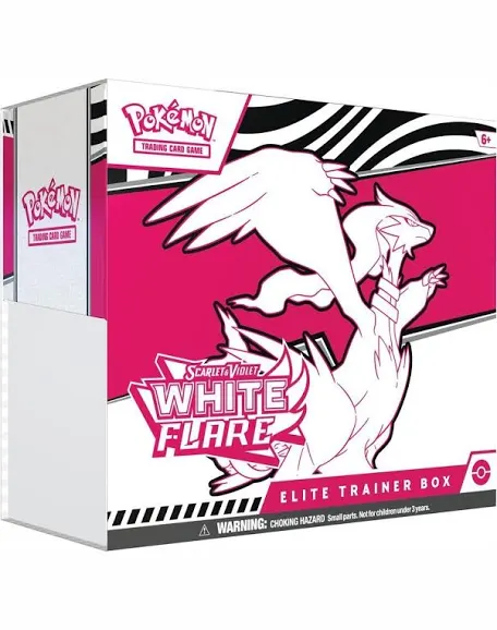 Pokémon Scarlet & Violet White Flare standard Elite Trainer Box with Reshiram artwork
