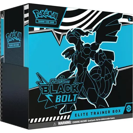 Pokémon Scarlet & Violet Black Bolt standard Elite Trainer Box with Zekrom artwork